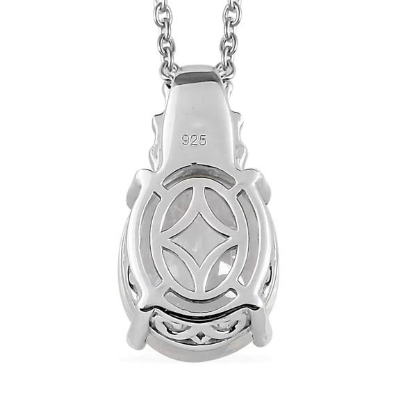 🔥PRICE DROP🔥NWT MOONSTONE & DIAMOND PLATINUM STERLING SILVER PENDANT NECKLACE - Picture 5 of 6